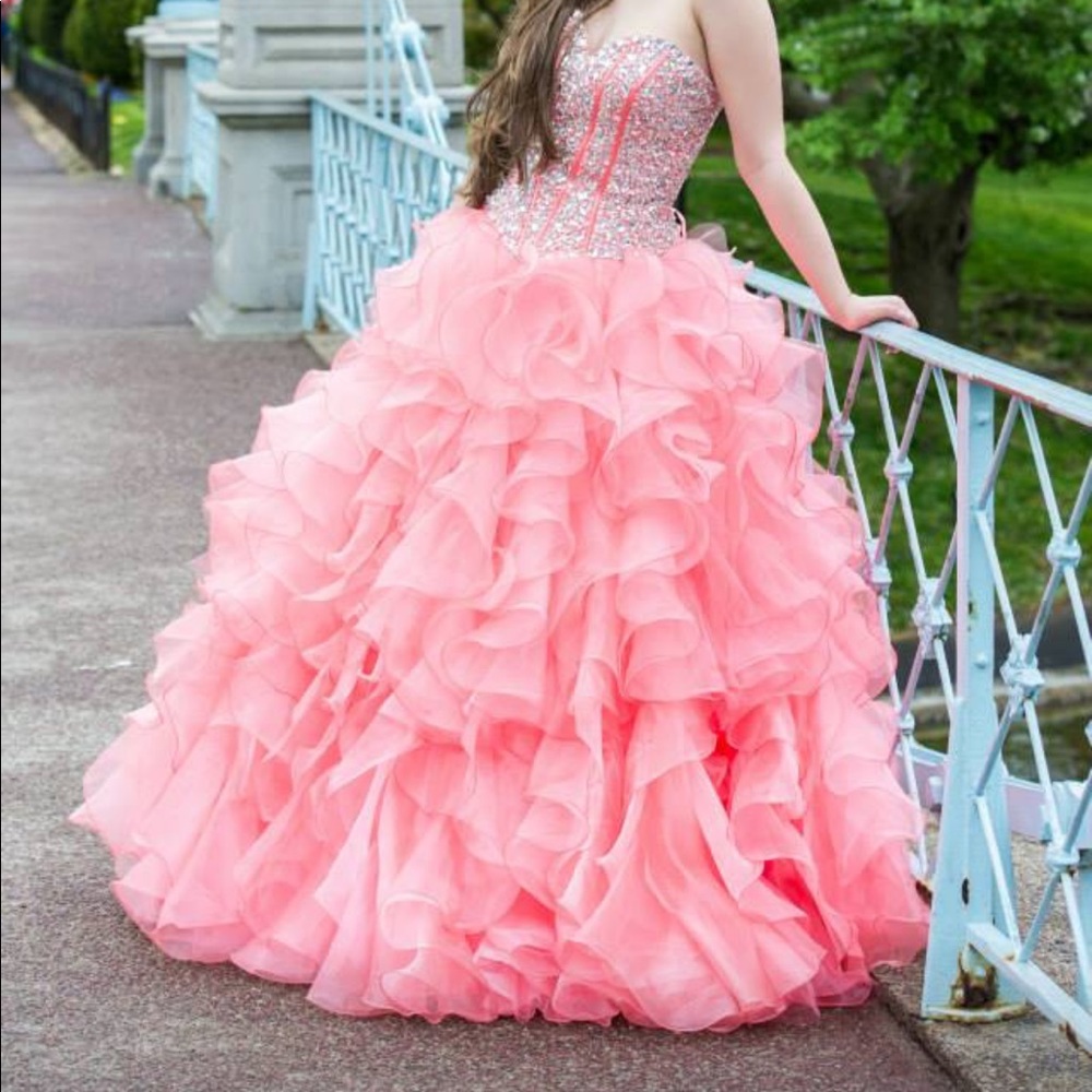 Pink/Coral Quinceniera Dress